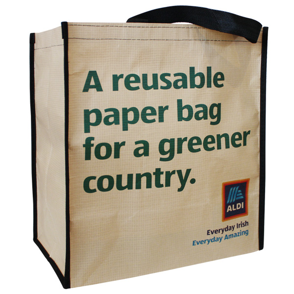 Paper eco promotional bags, with cotton reinforcement